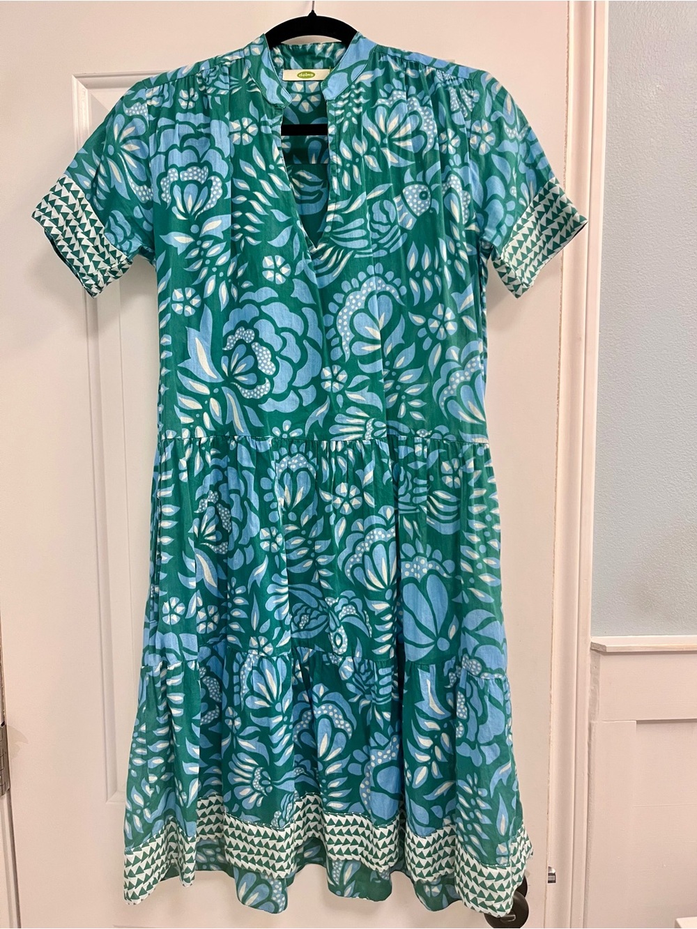 Women’s Teal Floral Tiered Mini Dress